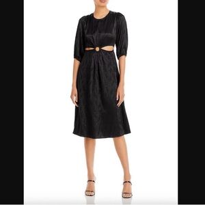 Aqua Black 'O Ring' Cutout Puff Sleeve Cocktail Dress Size XL